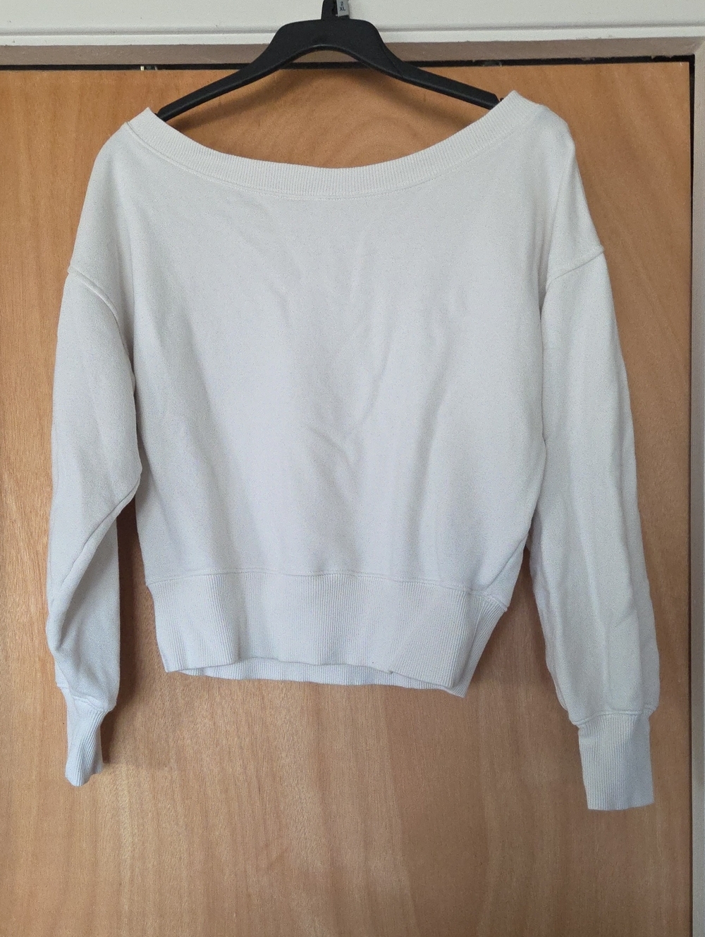 aerie Off-Shoulder Cream Pullover Sweatshirt